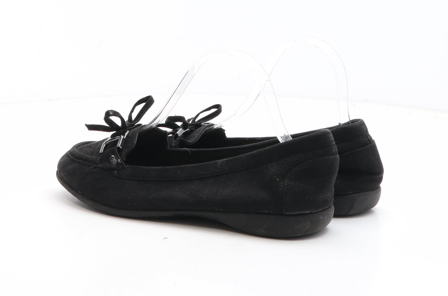 F&F Womens Black Fabric Loafer Casual UK