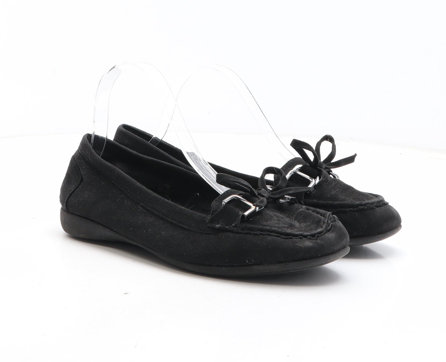 F&F Womens Black Fabric Loafer Casual UK