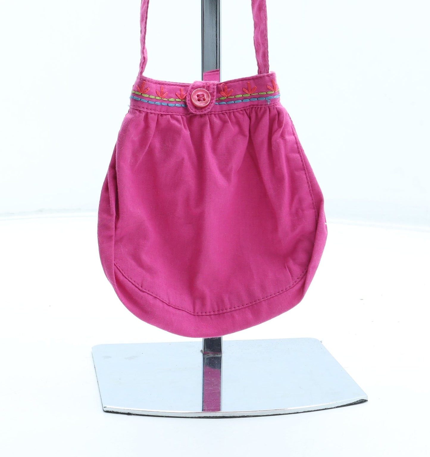 Preworn Girls Pink Polyester Crossbody Size Small Button