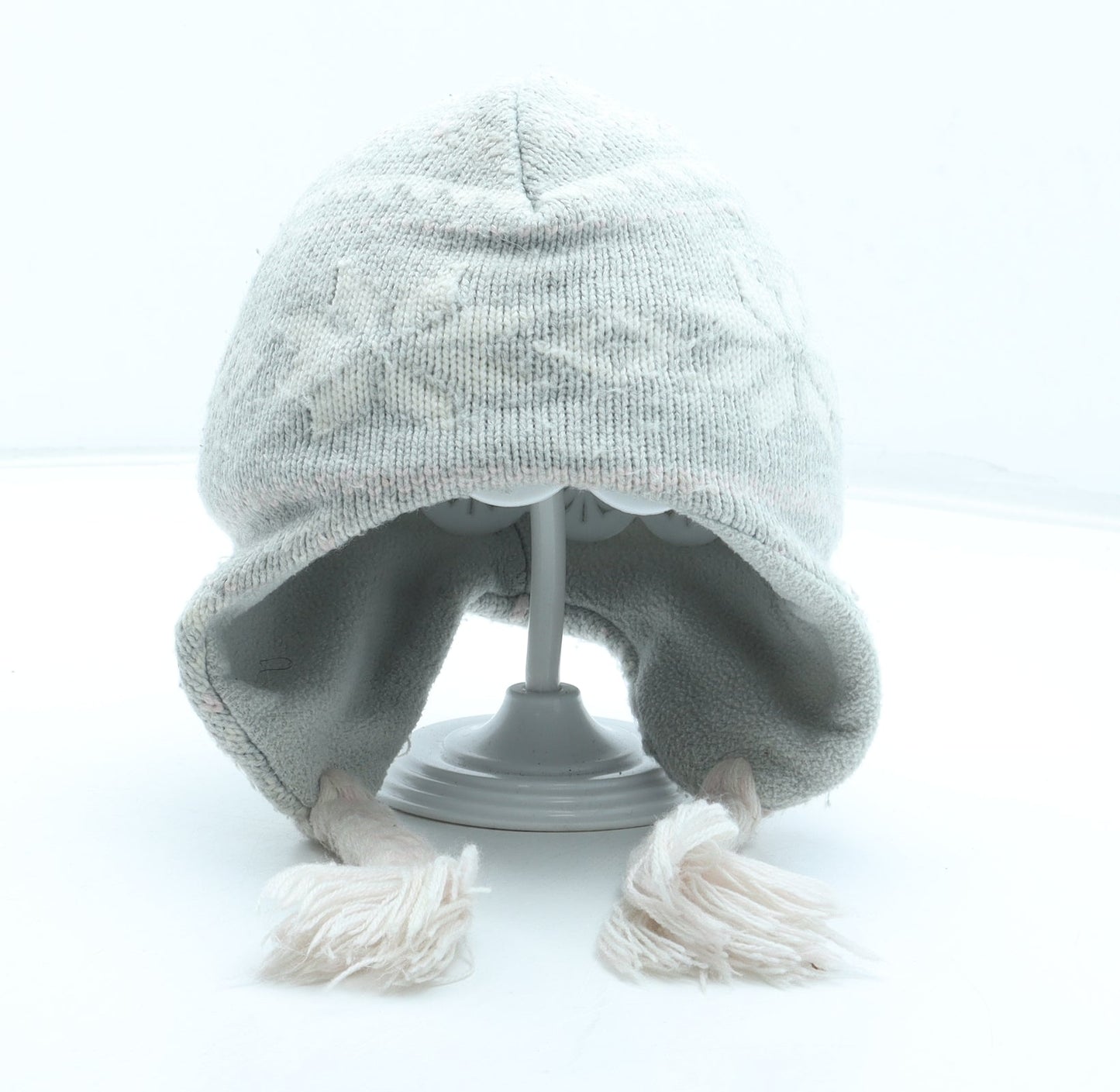 Primark Girls Grey Fair Isle Acrylic Winter Hat Size S