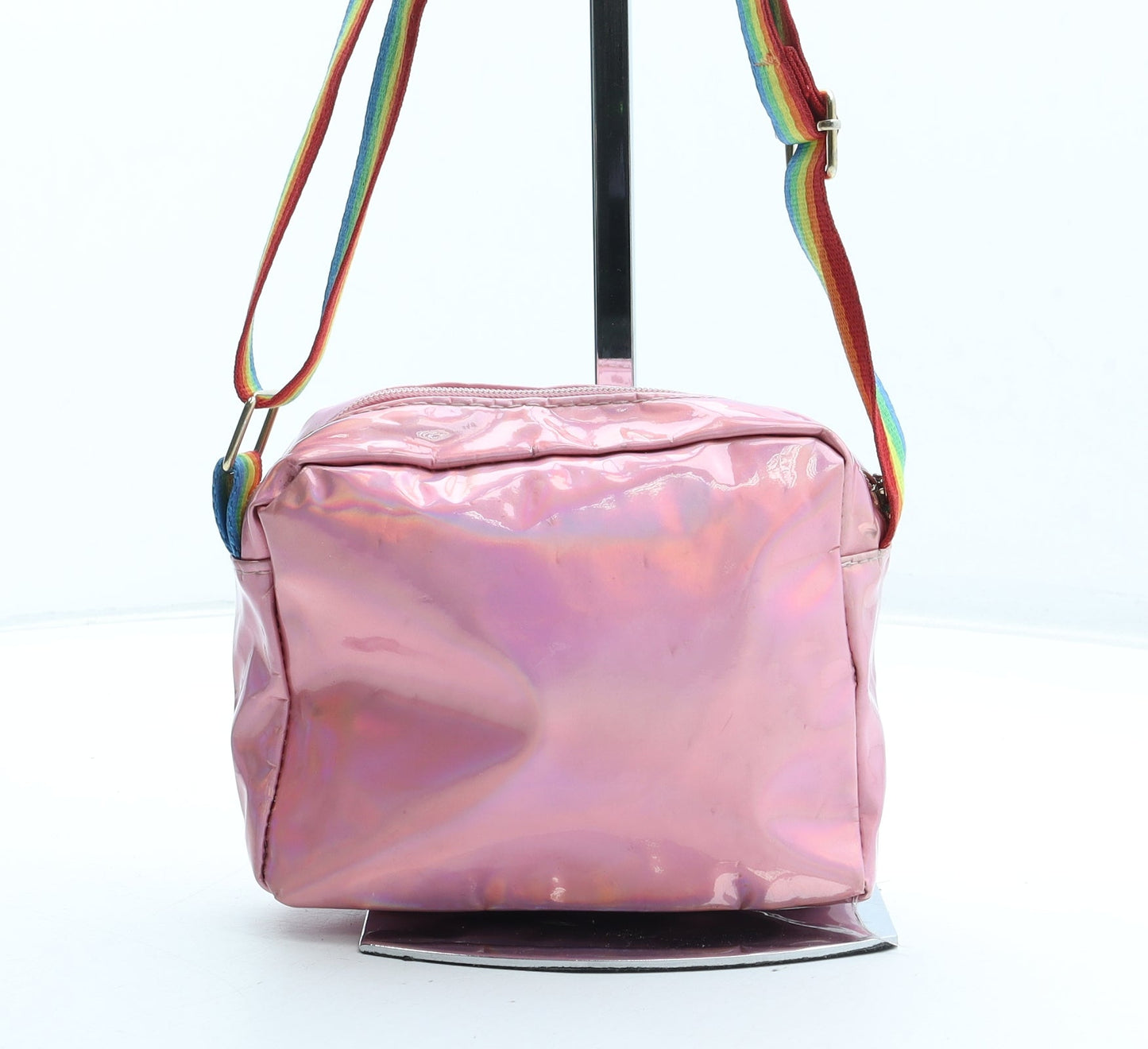 Preworn Girls Pink PVC Crossbody Size Small Zip