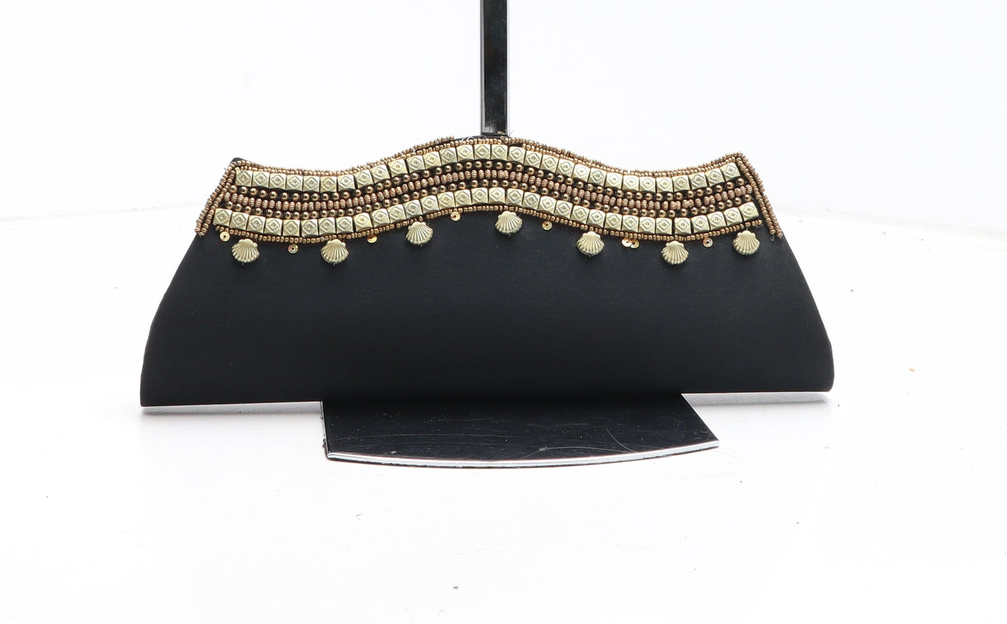 Preworn Womens Black Polyester Clutch Size Medium