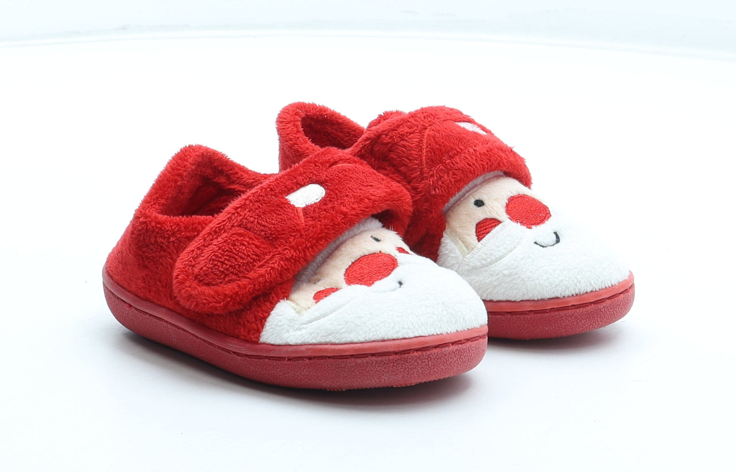 Preworn Boys Red Polyester Bootie Slipper UK 6 23 - Father Christmas