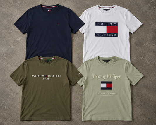 Tommy Hilfiger Preloved T-Shirts Grade A/B - 5 Piece Wholesale Bundle for Resale