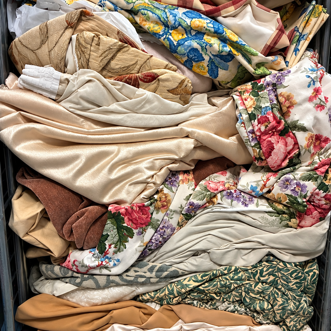 Mixed Preloved Fabric for Craft and Upcycling - 5 Pack Large Pieces for Resellers