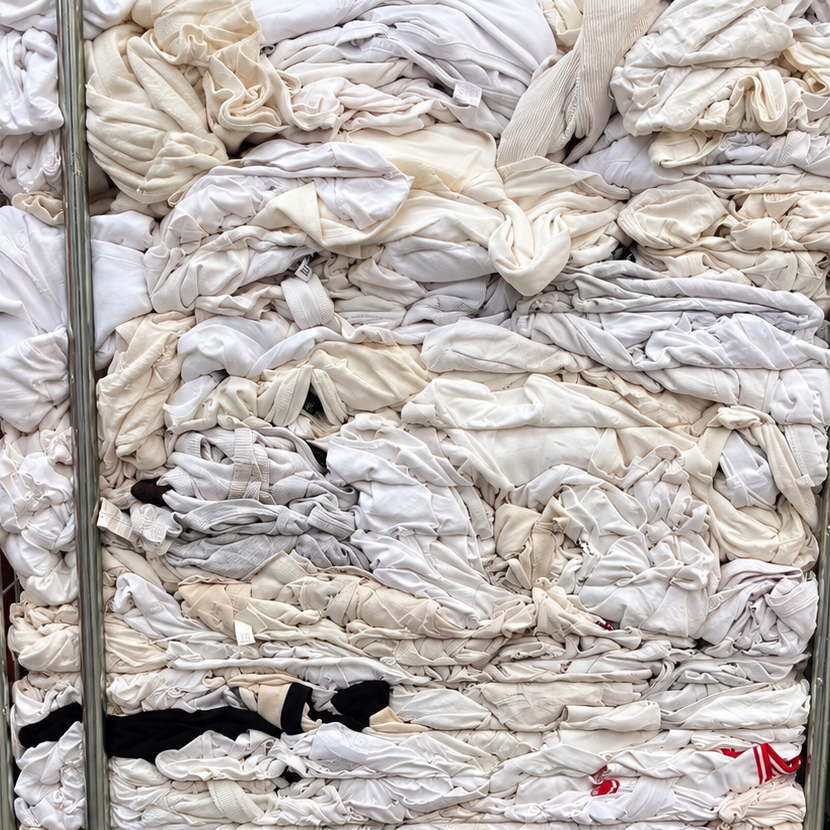 Preloved Mixed White T-Shirts 30 Pack - For Rags, Upcycling, Spare Fabrics