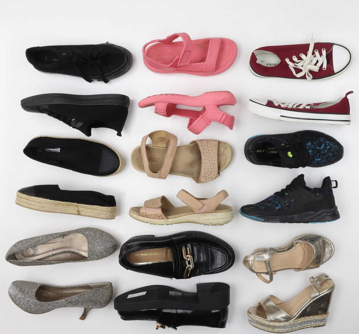 Varied High Street Used Footwear Bundle Cardiff Job Lot 15 Pack