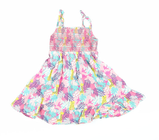 Marks and Spencer Girls Pink Floral  Shift  Size 2-3 Years