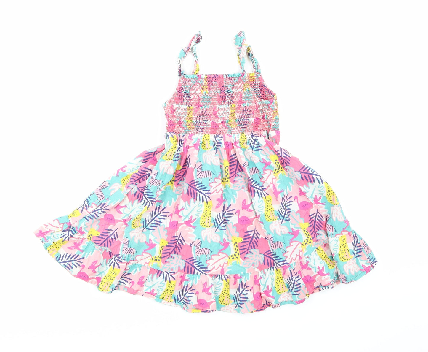 Marks and Spencer Girls Pink Floral  Shift  Size 2-3 Years