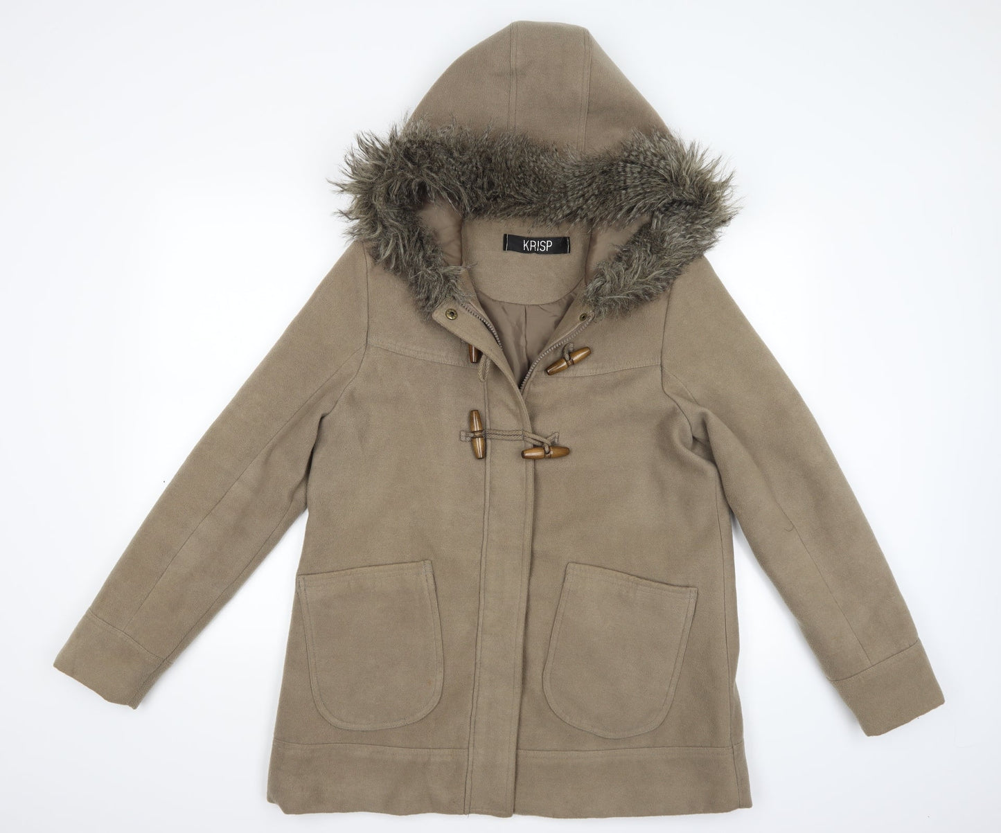 Krisp Womens Brown   Overcoat Coat Size 14