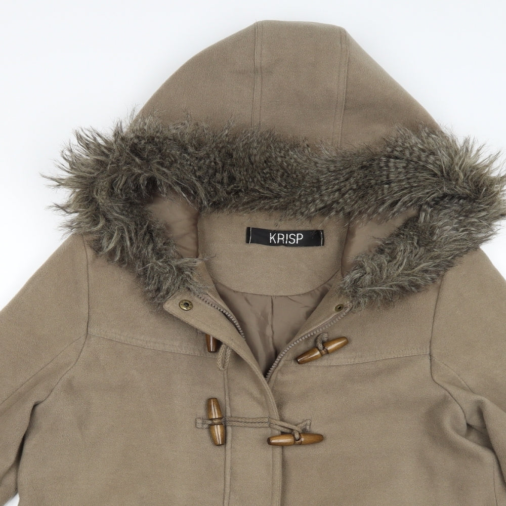 Krisp Womens Brown   Overcoat Coat Size 14