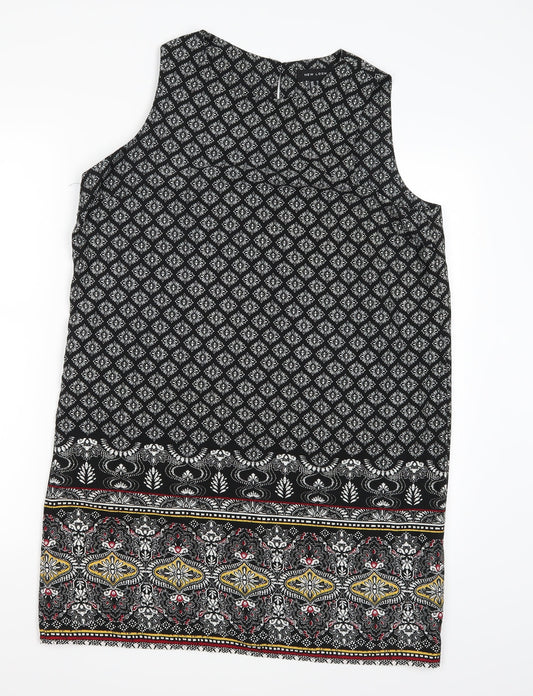 New Look Womens Black Floral  A-Line  Size 12