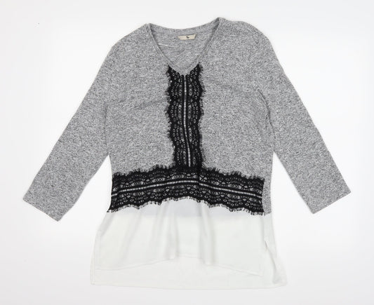 TU Womens Grey  Knit Pullover Jumper Size 12