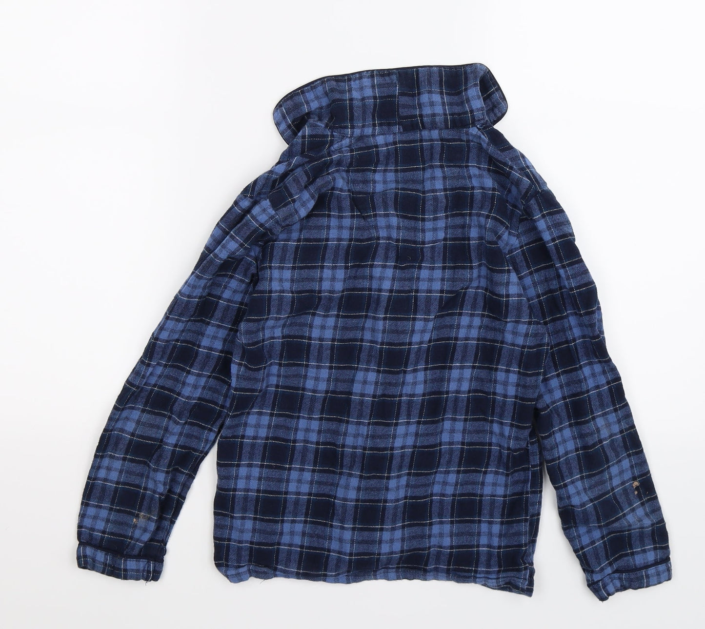 Rebel Boys Blue Check Fleece Basic Button-Up Size 9-10 Years