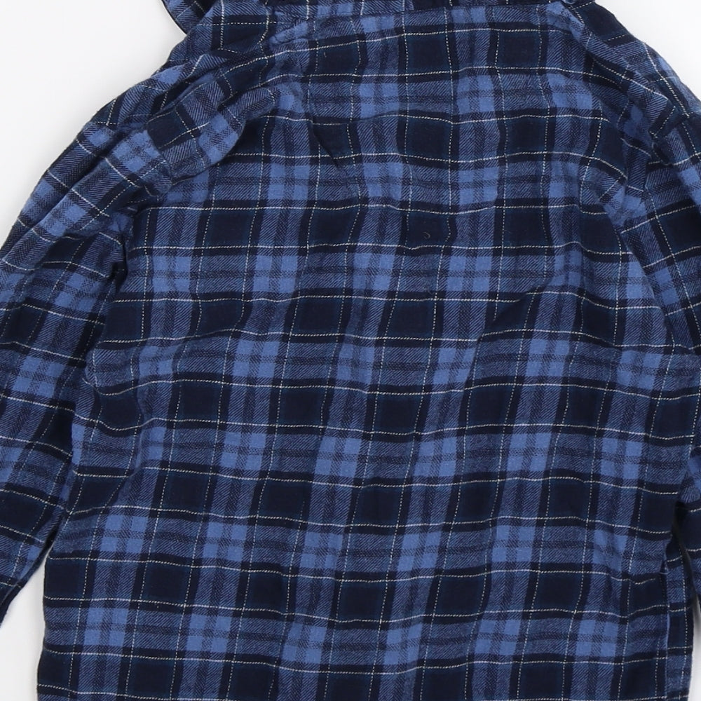 Rebel Boys Blue Check Fleece Basic Button-Up Size 9-10 Years