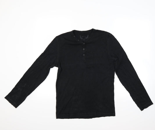 Borton Mens Black    Button-Up Size M