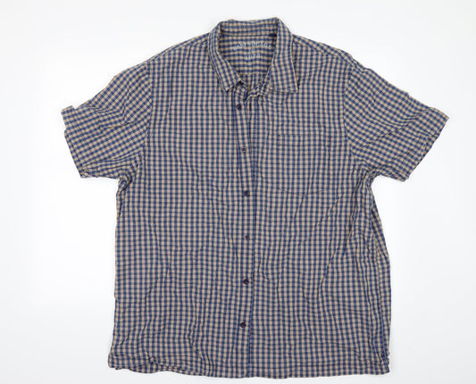 Easy Mens Blue Check   Button-Up Size 2XL