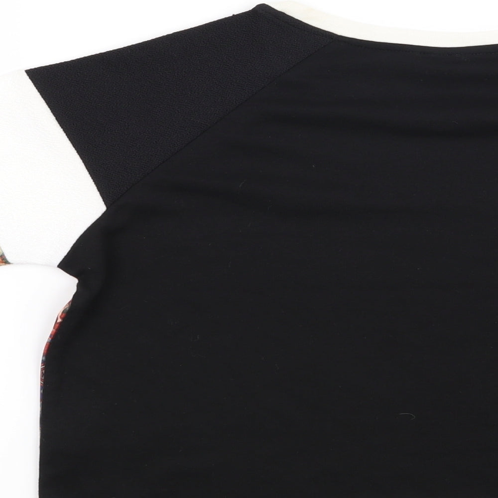 Topshop Womens Black Floral  Basic Blouse Size 8