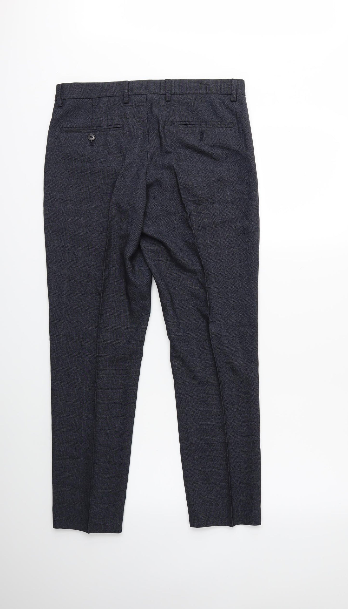 Preworn Mens Blue Check  Trousers  Size 30 L27 in