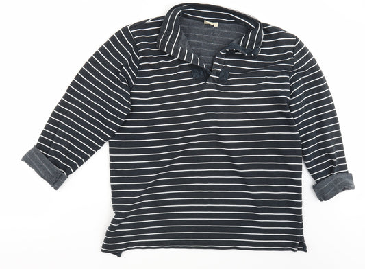 Cotton Traders Womens Blue Striped  Pullover Jumper Size L