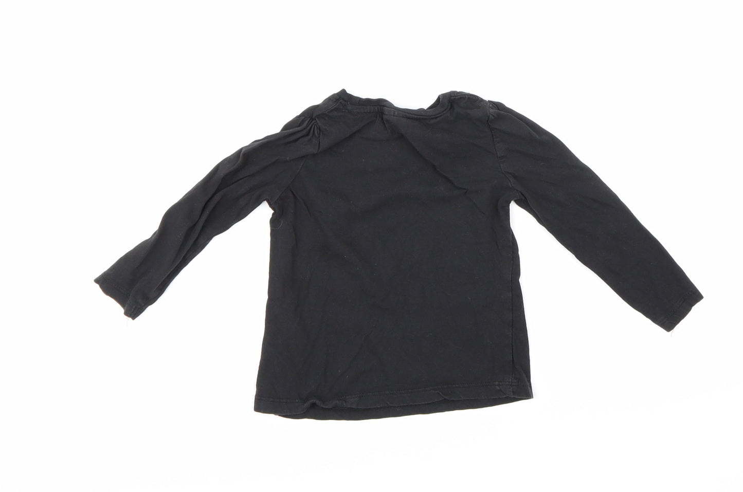 Preloved So Cute Girls Black   Basic T-Shirt Size 18-24 Months - Back