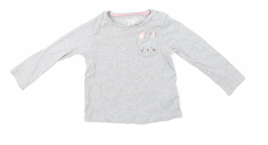 F&F Girls Grey   Basic T-Shirt Size 18-24 Months