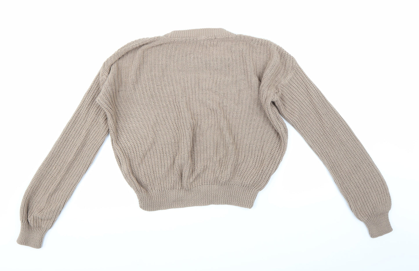Boohoo Womens Brown  Knit Pullover Jumper Size M