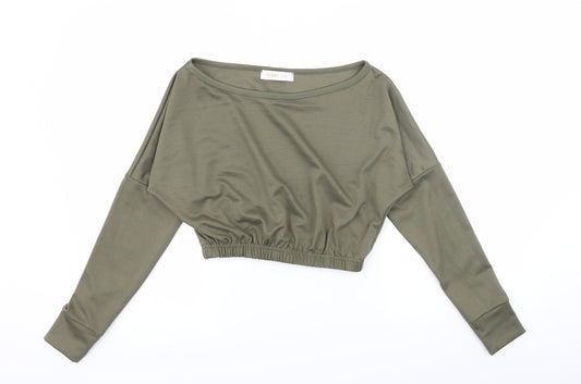 Femme Luxe Womens Green  Jersey Pullover Sweatshirt Size S