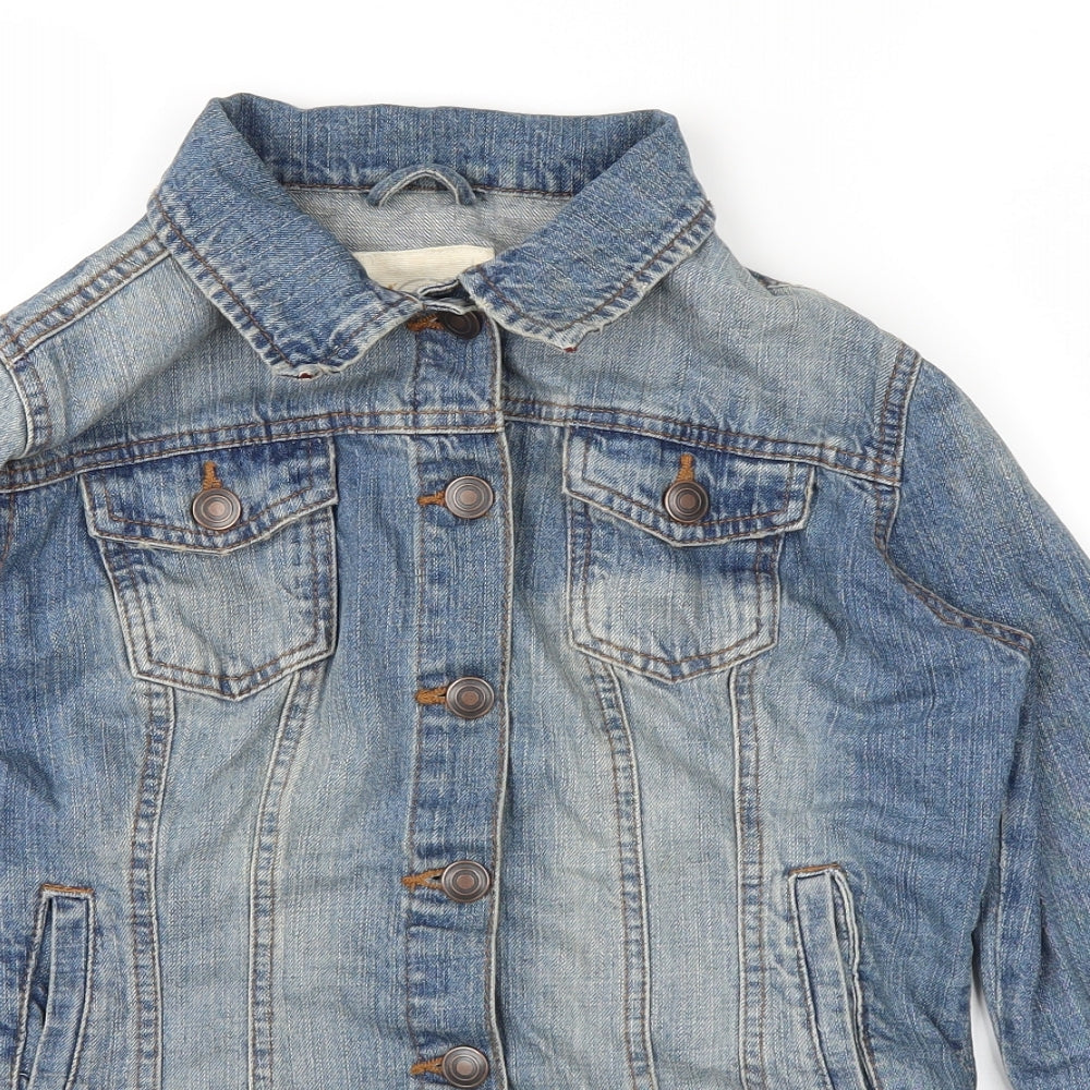DenimCo Womens Blue  Denim Bomber Jacket Jacket Size 8