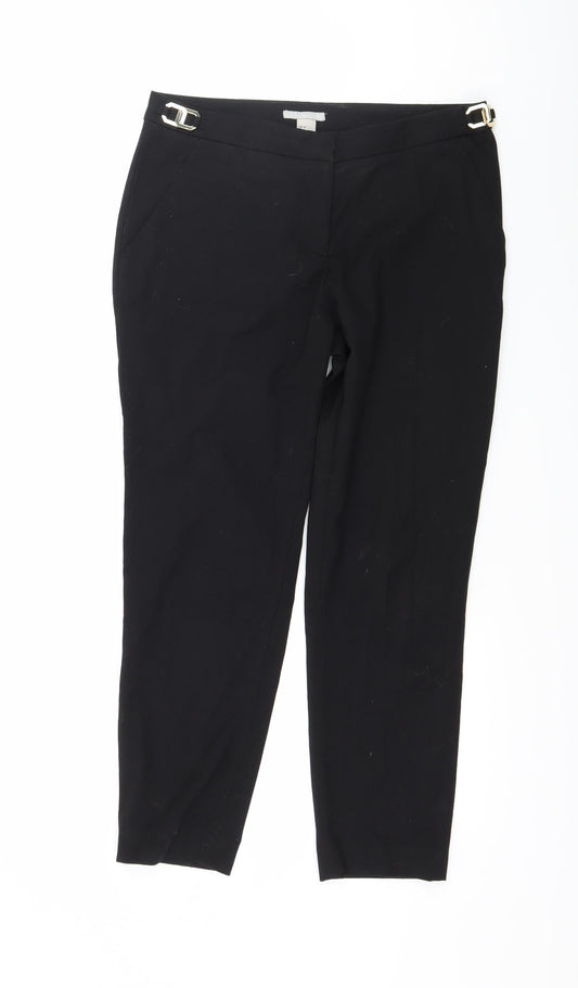 H&M Womens Black   Trousers  Size 10 L25 in