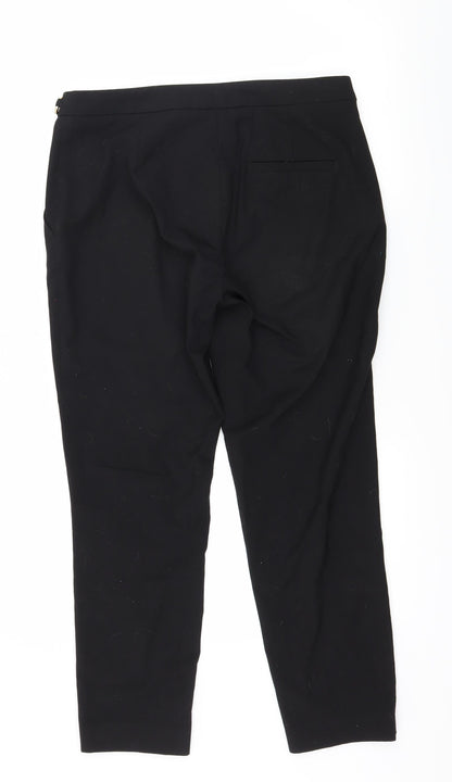 Back view of H&M women’s black trousers, size UK 10, 25-inch leg