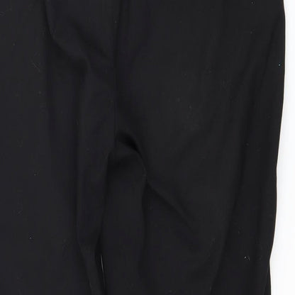Brand and care label for H&M women’s black trousers, size UK 10, 25-inch leg