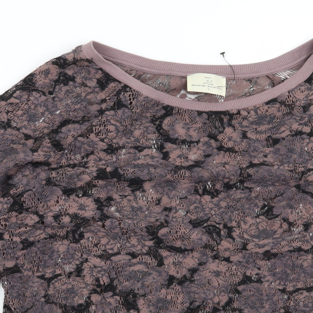 NEXT Womens Purple Floral  Pullover Sweatshirt Size 8