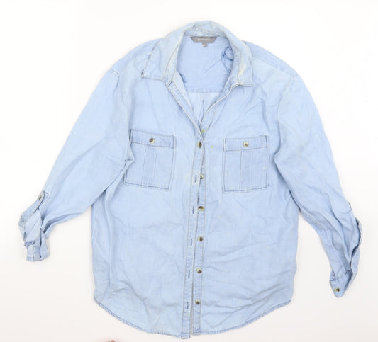 Principles Womens Blue   Basic Button-Up Size 10