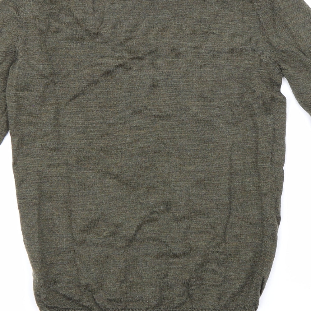 Topman Mens Green  Knit Pullover Jumper Size 2XL