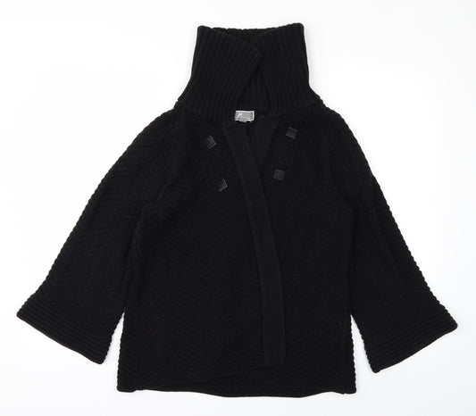 JM Womens Black  Knit Cardigan Jumper Size M