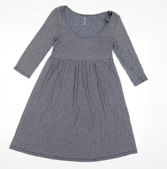 H&M Womens Blue Striped  A-Line  Size S
