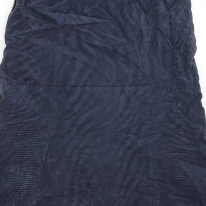 Brand and care label for ROWLANDS women’s blue corduroy swing skirt