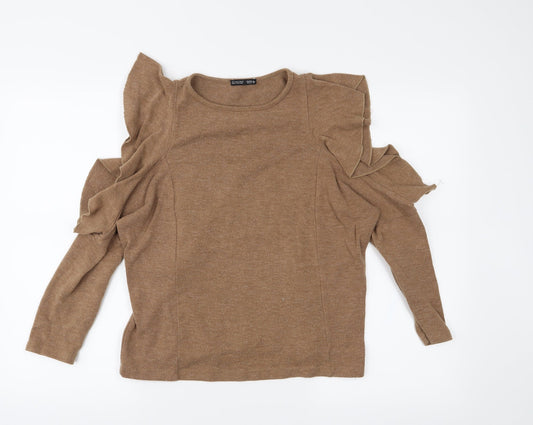 Zara Womens Brown   Pullover Jumper Size S