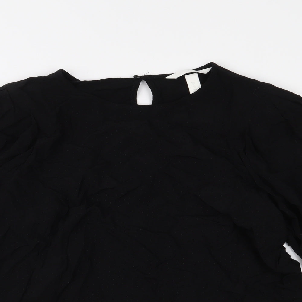 H&M Womens Black   Basic Blouse Size 10