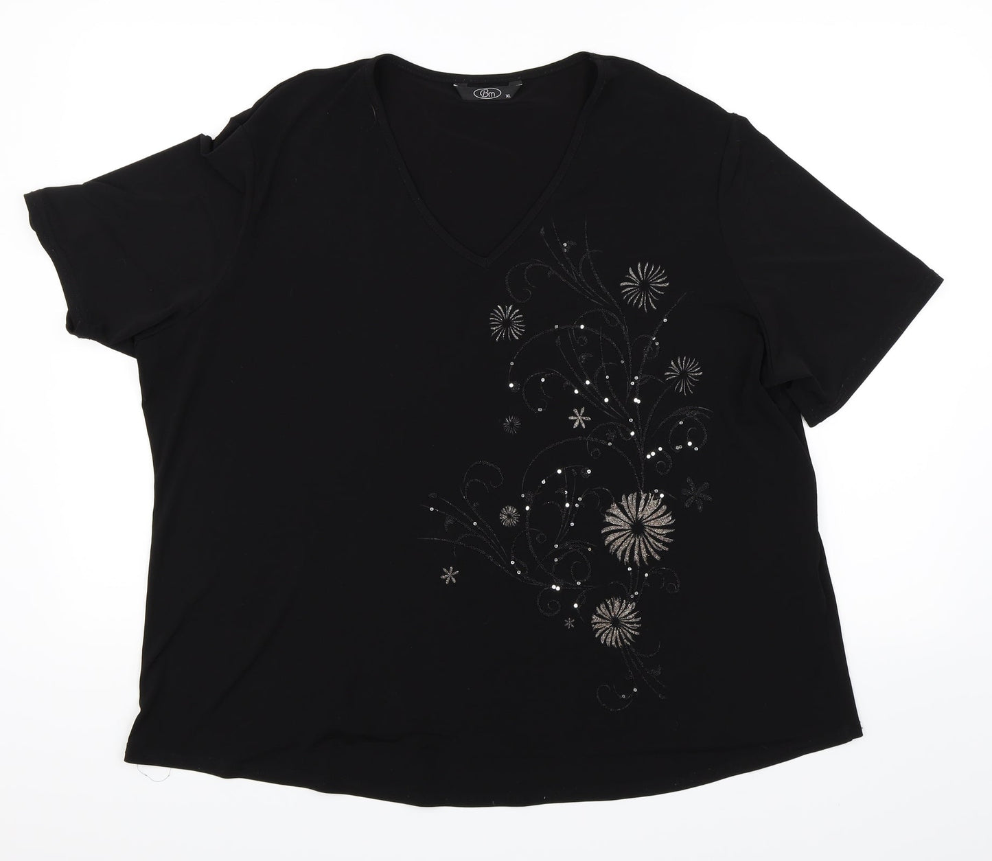 BM Womens Black   Basic Blouse Size XL