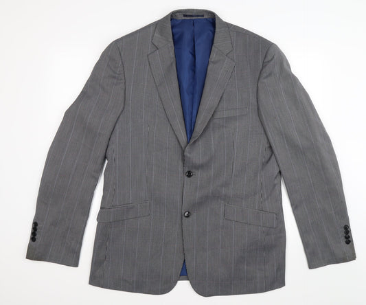 charles Gray Mens Blue Herringbone  Jacket Suit Jacket Size 42