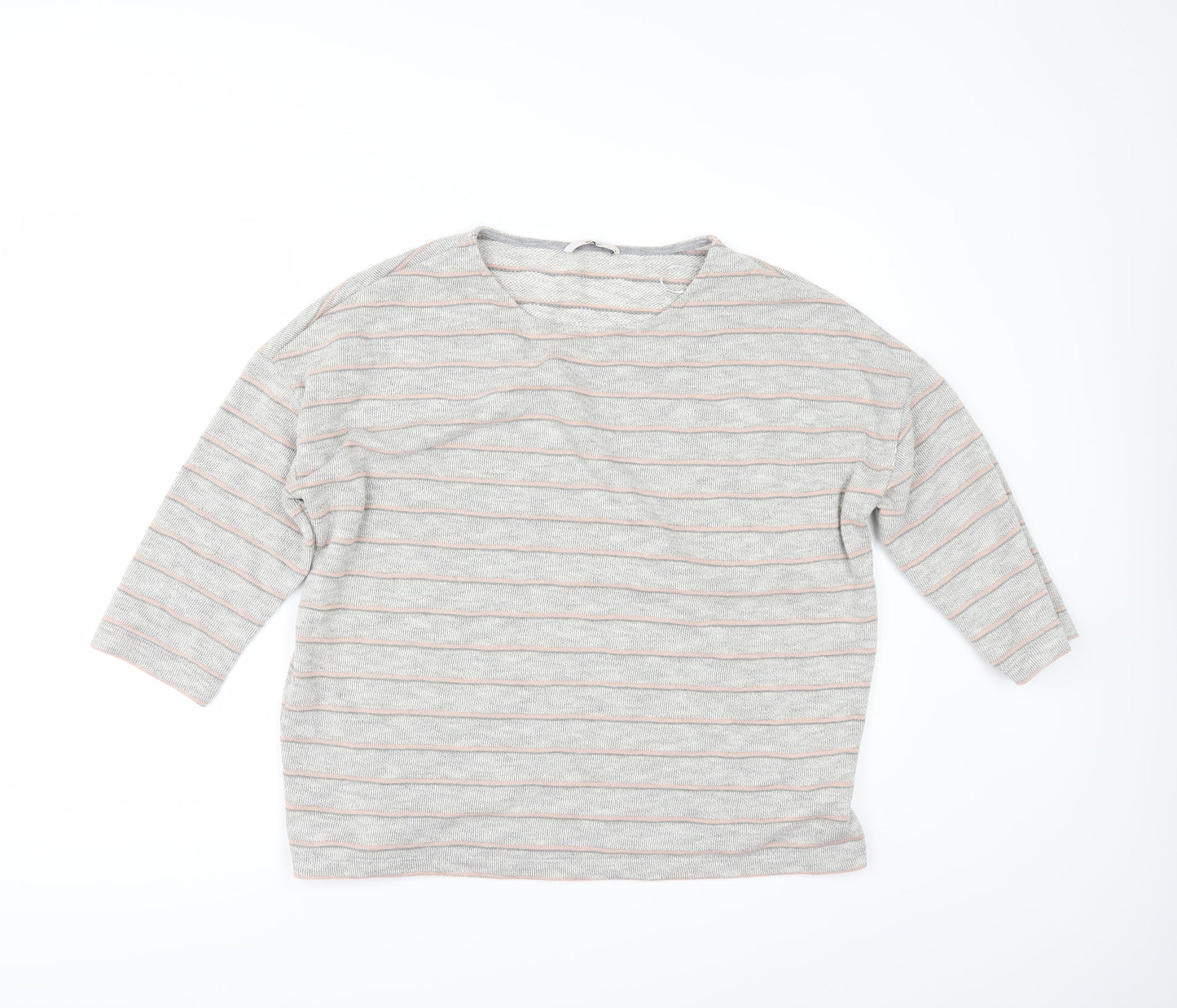 TU Womens Grey Striped  Pullover Jumper Size 16