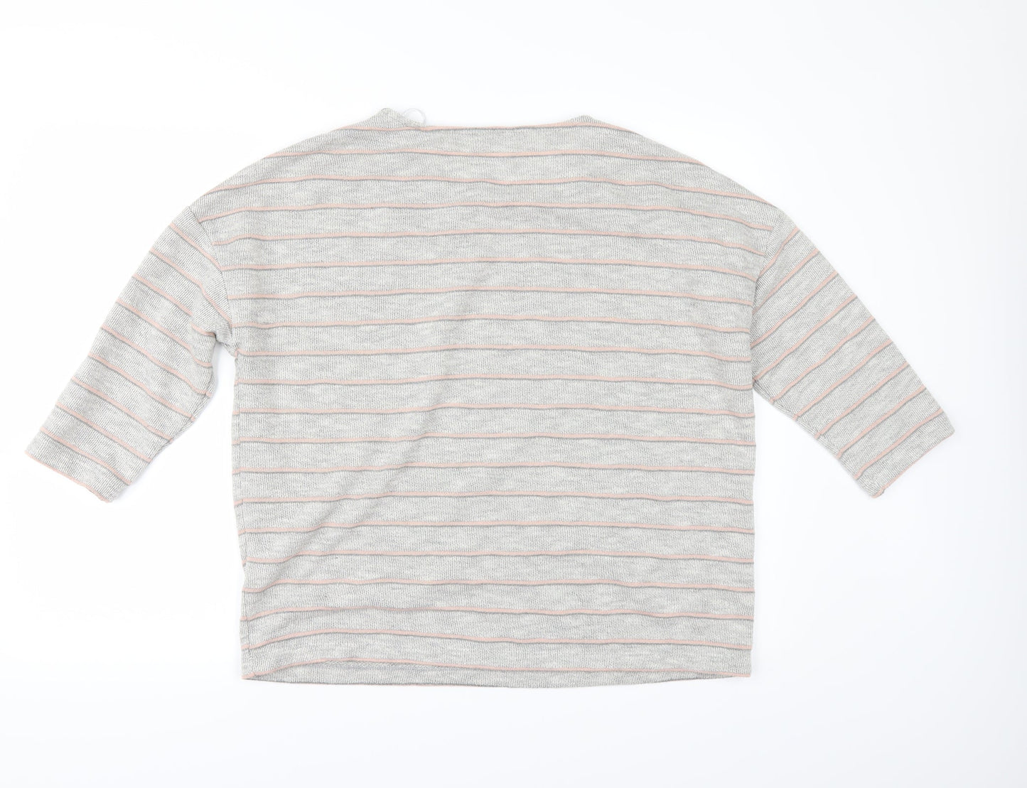 TU Womens Grey Striped  Pullover Jumper Size 16