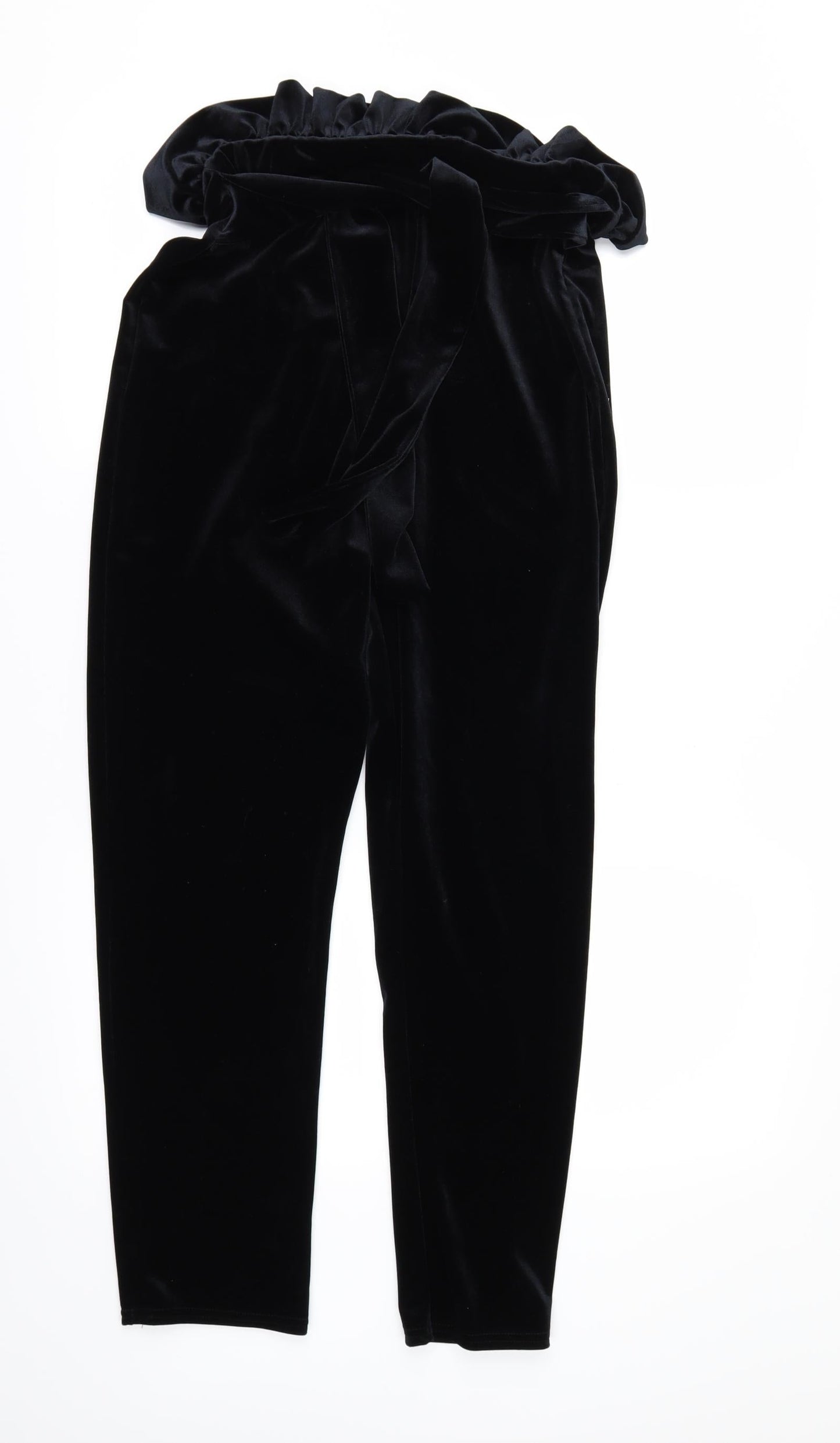 PRETTYLITTLETHING Womens Black   Trousers  Size 12 L25 in