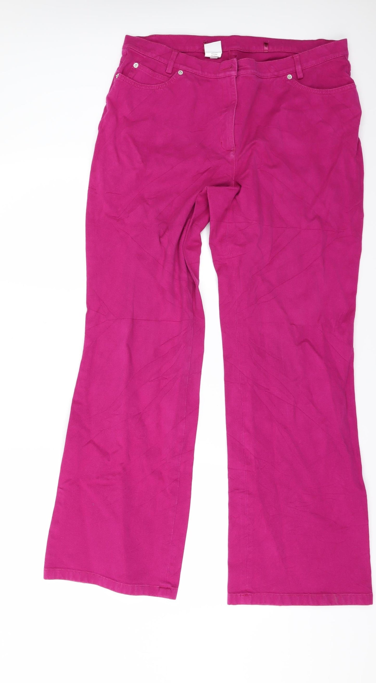 Madeleine Womens Pink  Denim Wide-Leg Jeans Size 20 L21 in