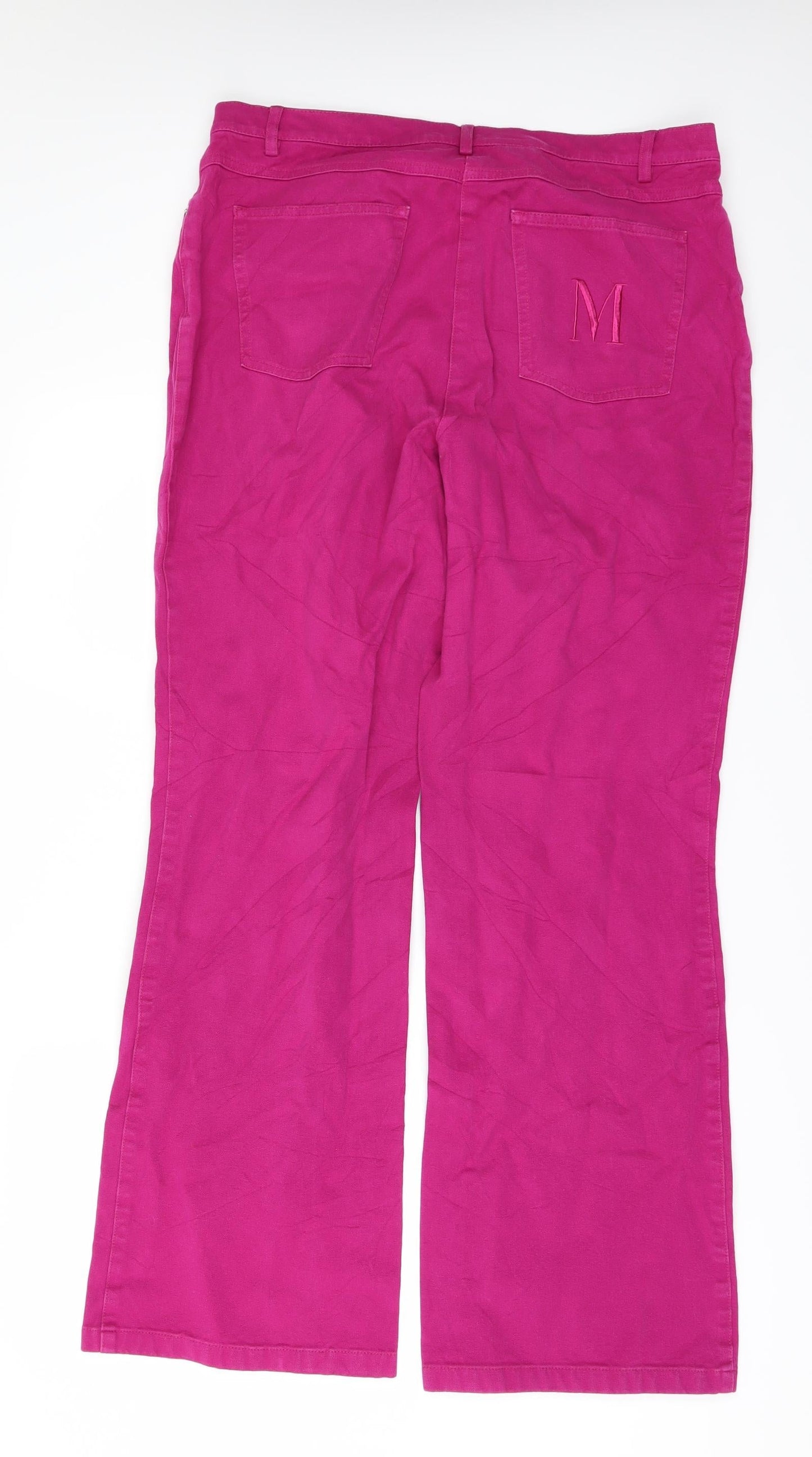 Madeleine Womens Pink  Denim Wide-Leg Jeans Size 20 L21 in