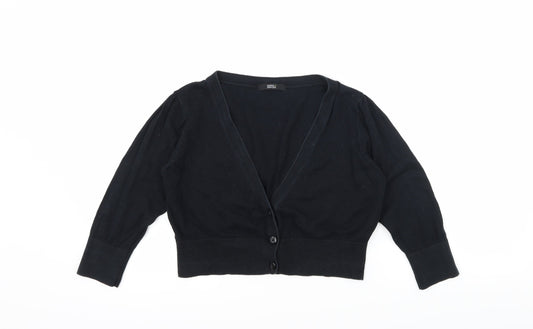 Marks and Spencer Womens Black  Knit Cardigan Jumper Size 12
