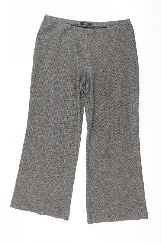 Marks and Spencer Womens Brown Herringbone Jersey Trousers  Size 32 L25 in