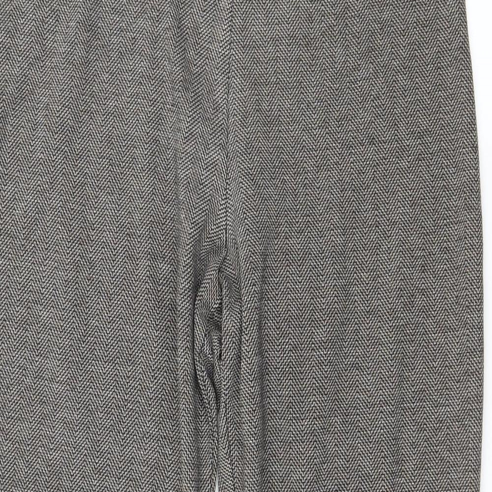 Marks and Spencer Womens Brown Herringbone Jersey Trousers  Size 32 L25 in